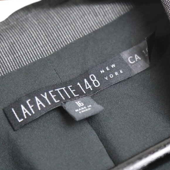 Lafayette 148 New York Blazer Jacket Women's Size 16 Charcoal Stretch Wool Blend - Picture 3 of 8